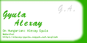 gyula alexay business card